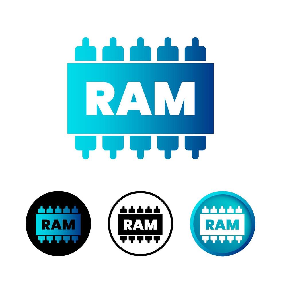 conjunto de iconos de memoria ram abstracta vector