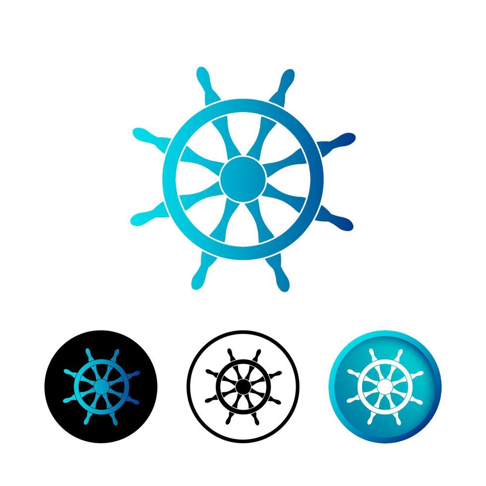 Abstract Boat Steering Wheel Icon Illustration vector