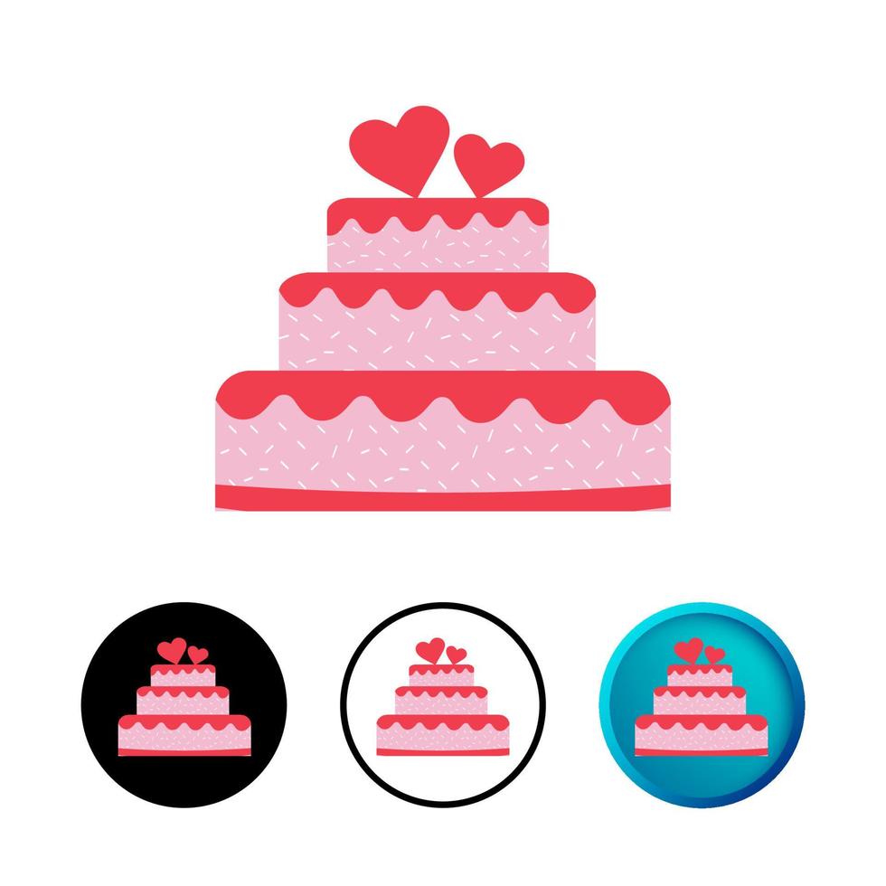 ilustración de icono de pastel de boda vector