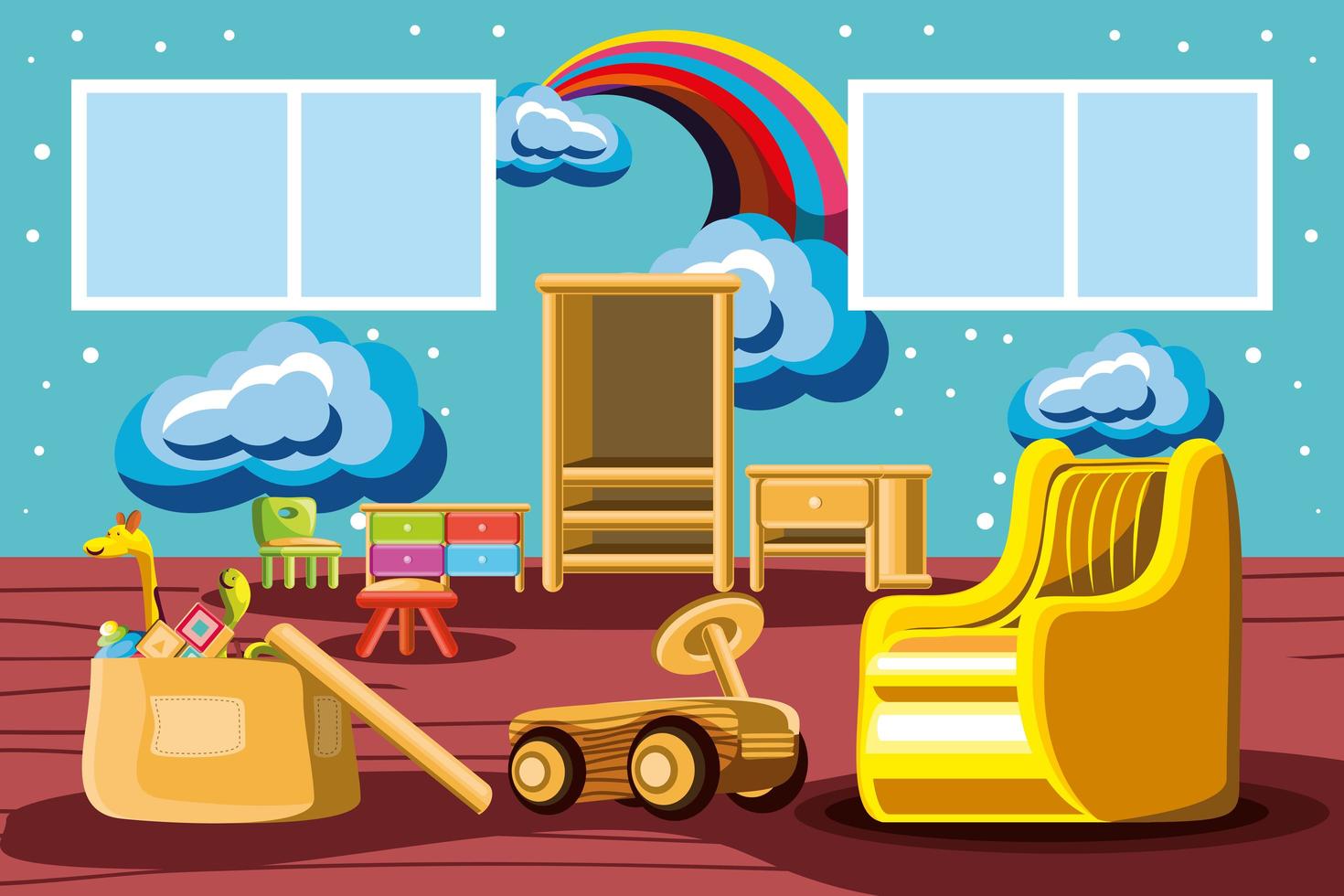 nursery room indoors vector