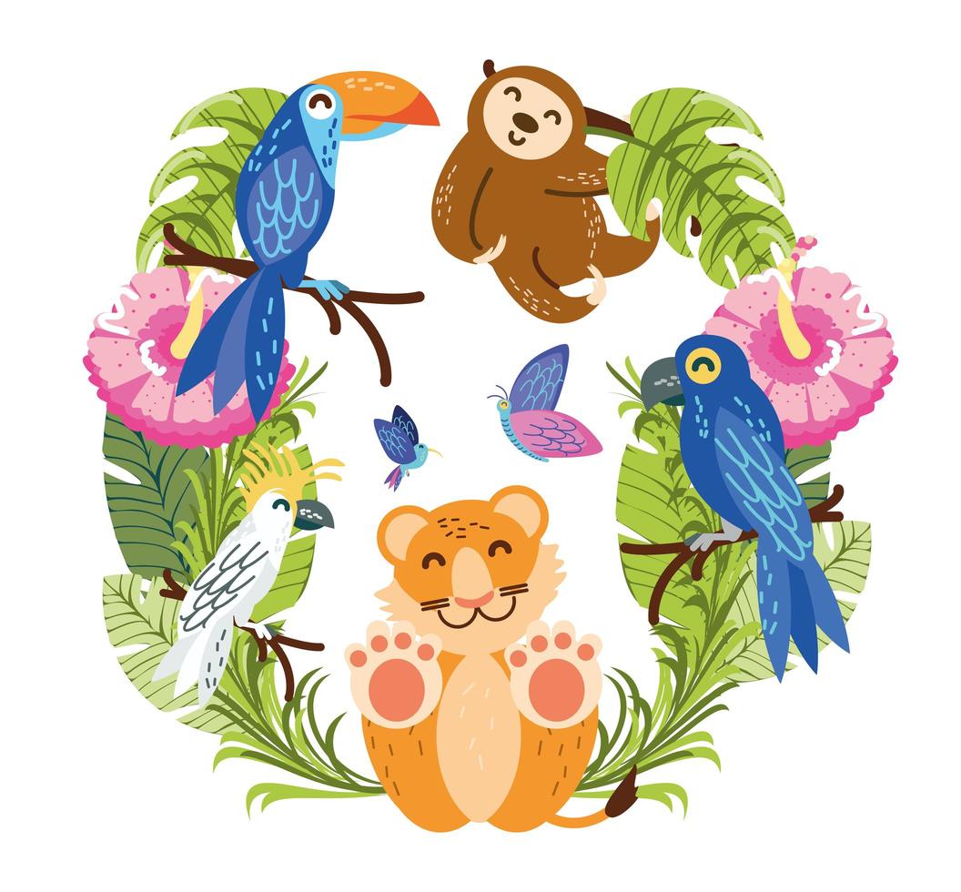 tropical exotic animals vector