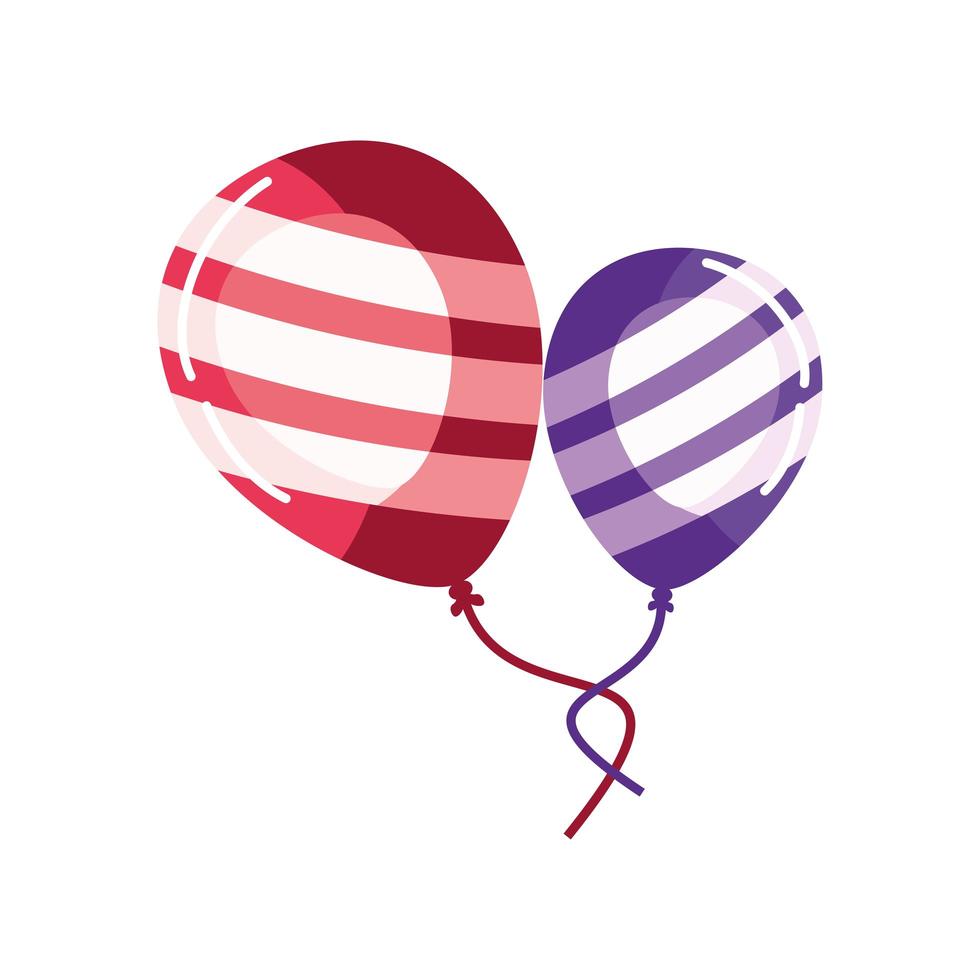 striped balloons party vector