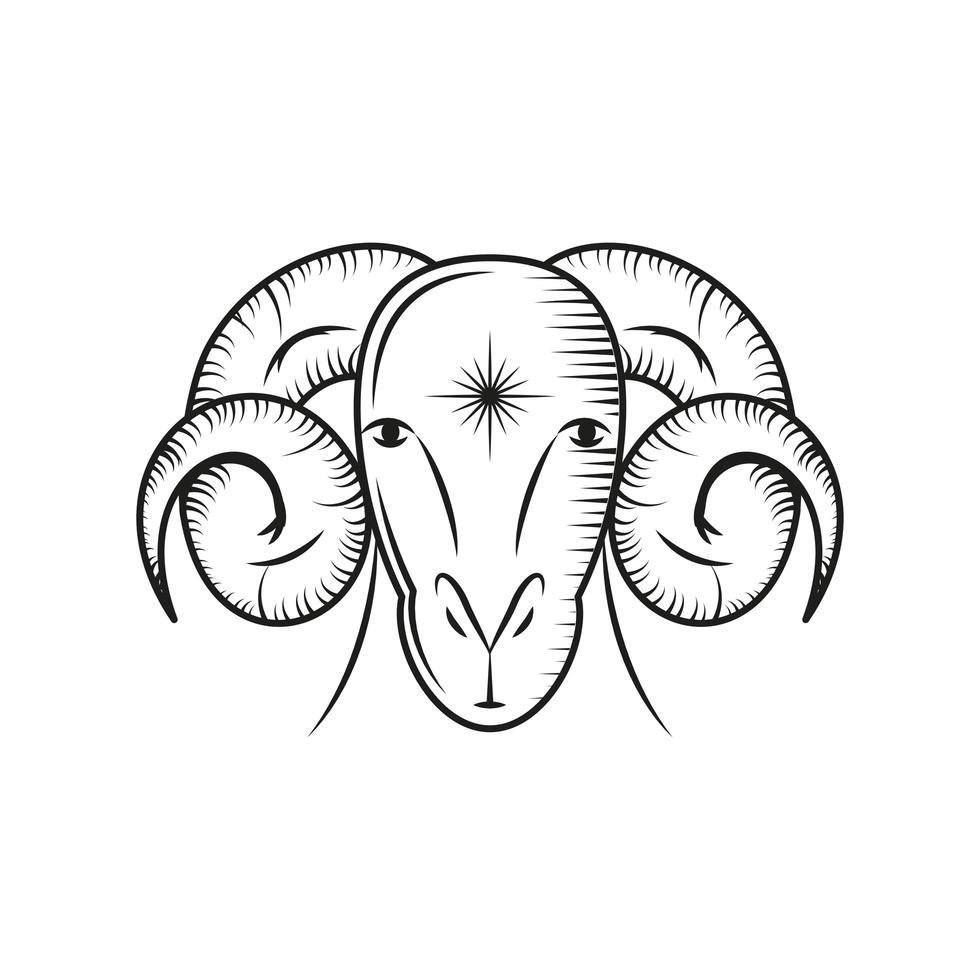 astrología aries cabra vector