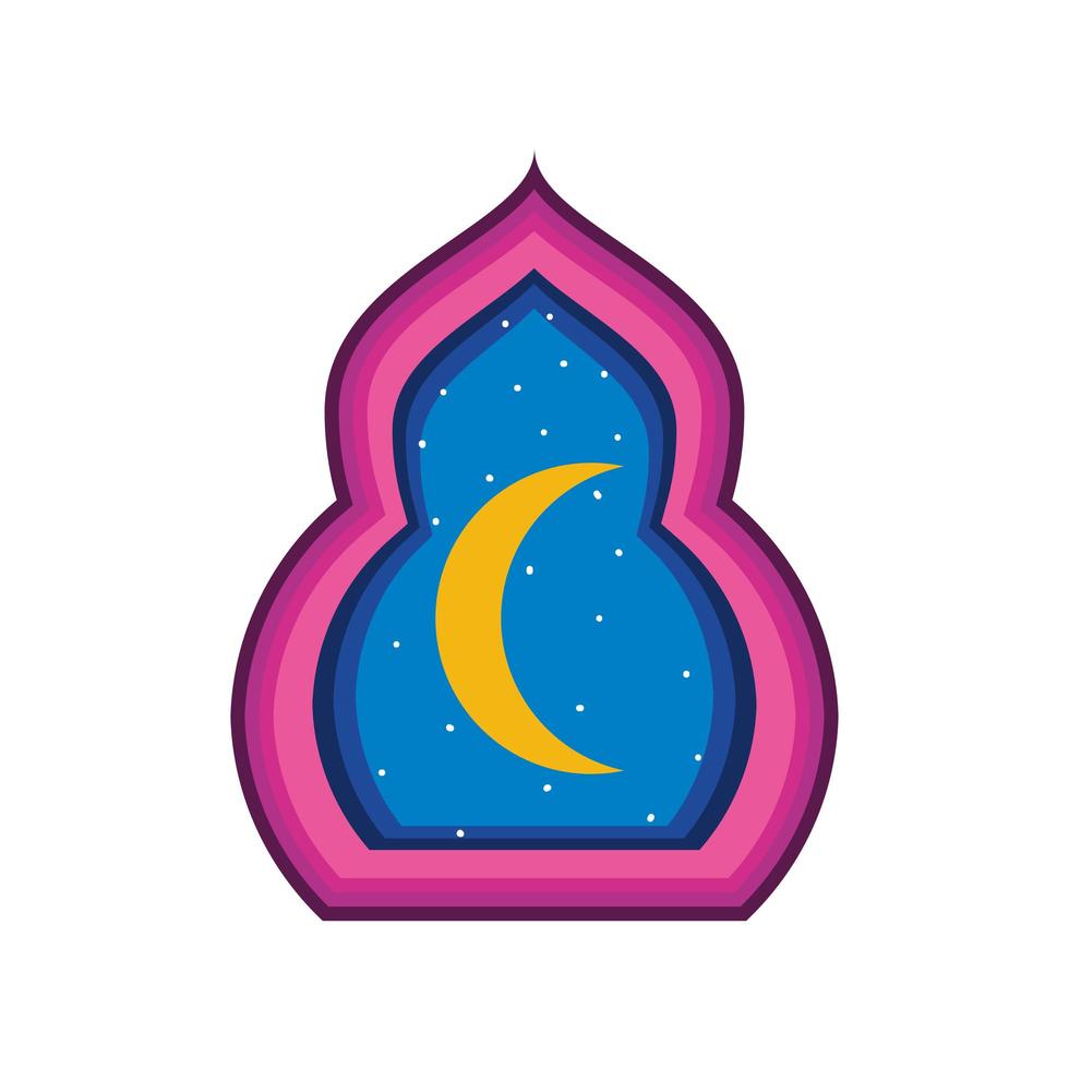 frame night moon vector