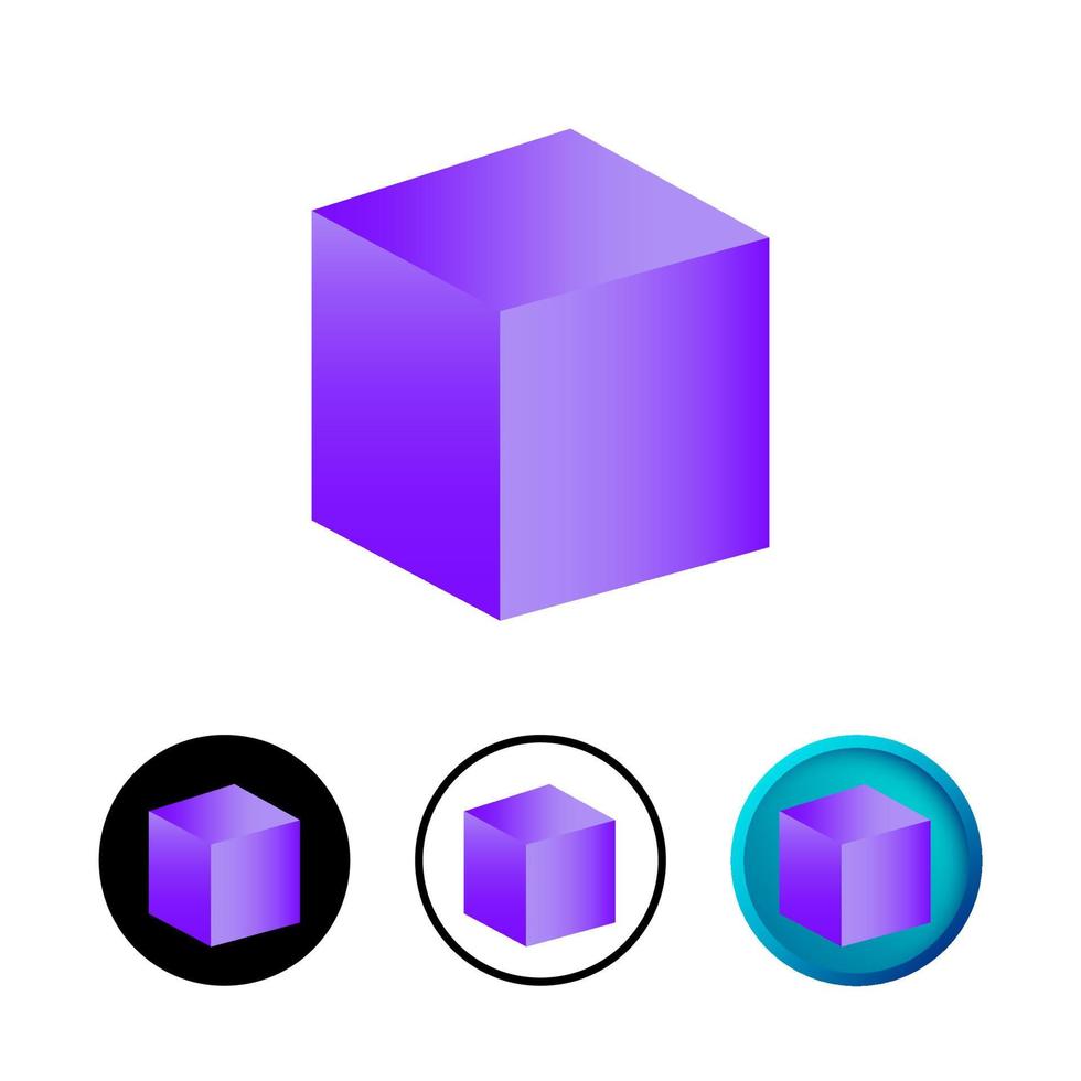 conjunto de iconos de cubo abstracto vector