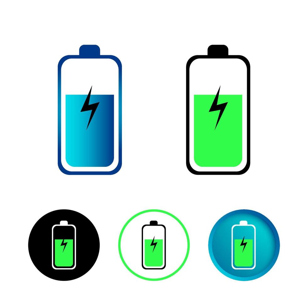 Abstract Battery Charging Icon Set vector