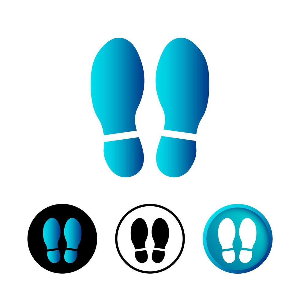 Ilustración de icono de huella de zapato abstracto vector