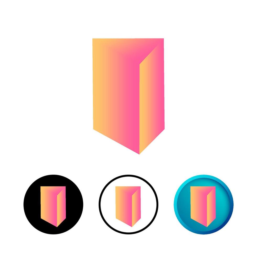 Abstract Triangular Prism Icon Illustration vector