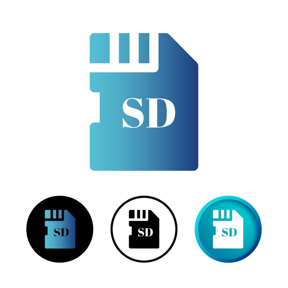 Abstract Micro SD Card Icon Set vector