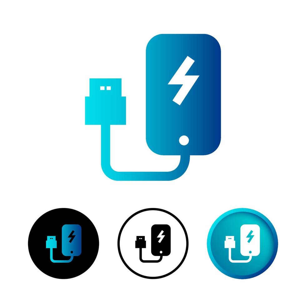 Ilustración de icono de banco de energía abstracta vector