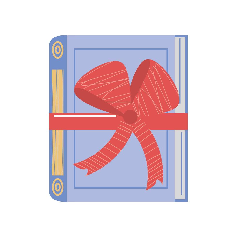 book wrapping with ribbon for gift cartoon icon isolated style vector