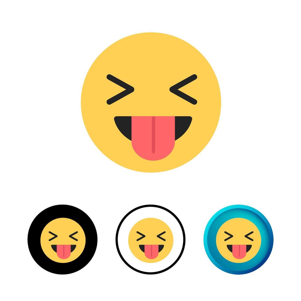 Abstract Face With Tongue Icon Illustration vector