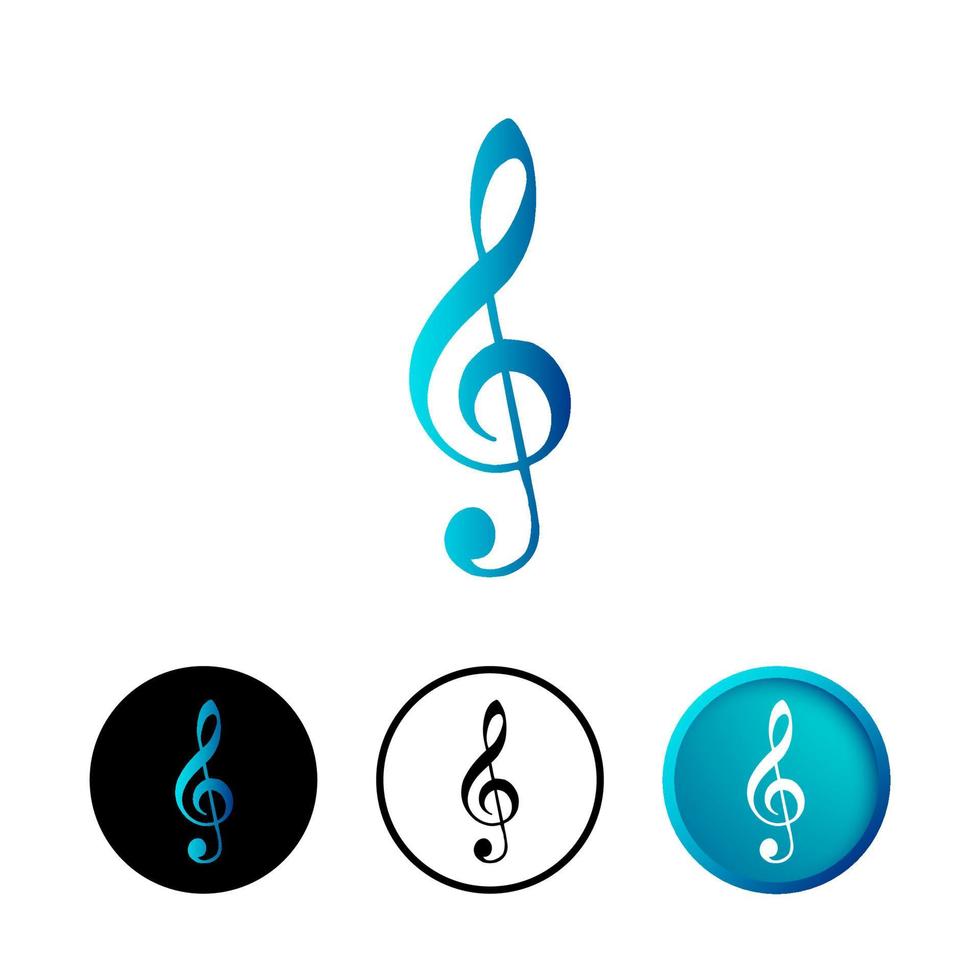 Abstract Music Treble Clef Icon Illustration vector