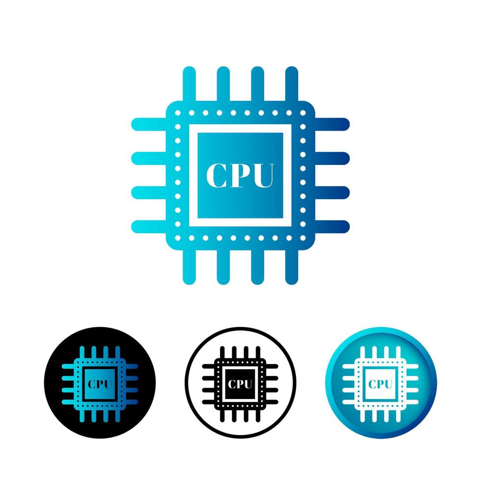 Abstract CPU Icon Set vector