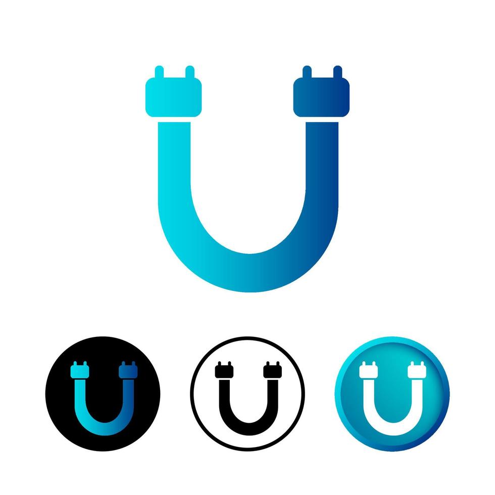 Abstract Cable Icon Set vector