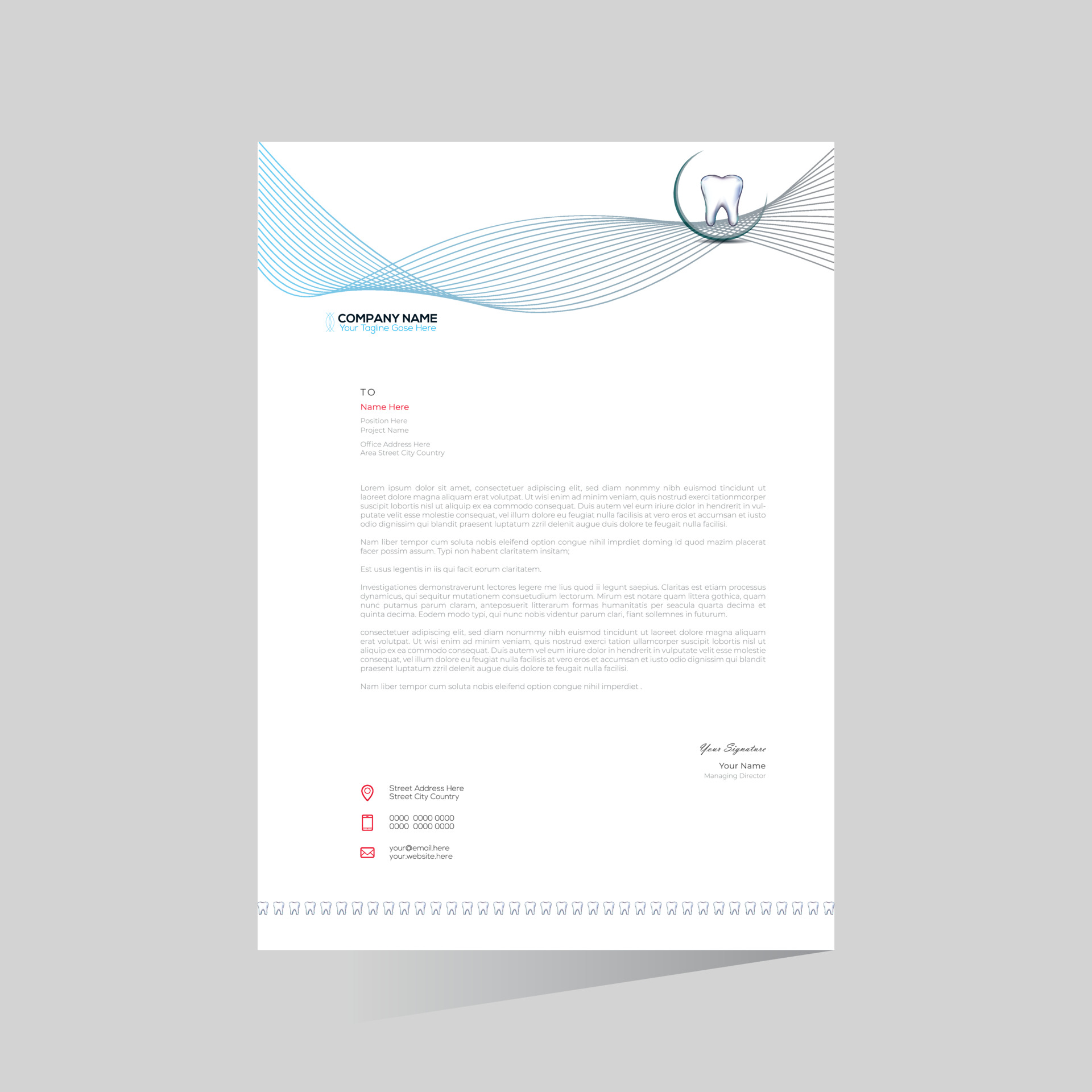 vector letterhead design for dental doctor 3721231 Vector Art at Vecteezy