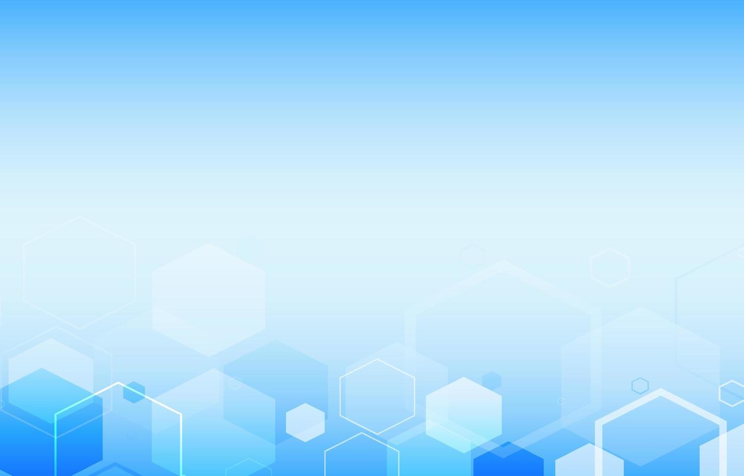 blue hexagonal medical style template design vector