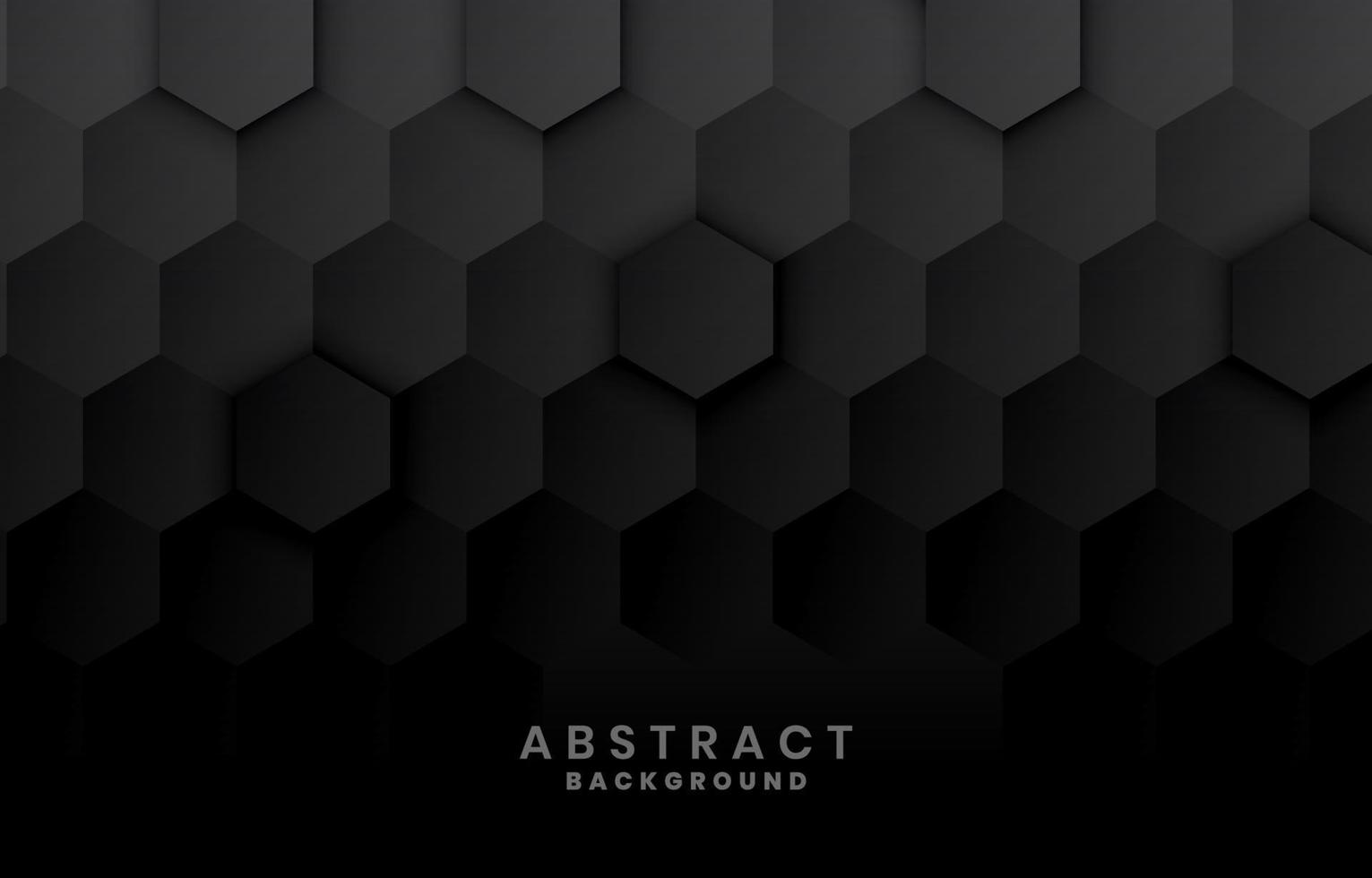 Diseño de concepto de fondo hexagonal negro oscuro vector
