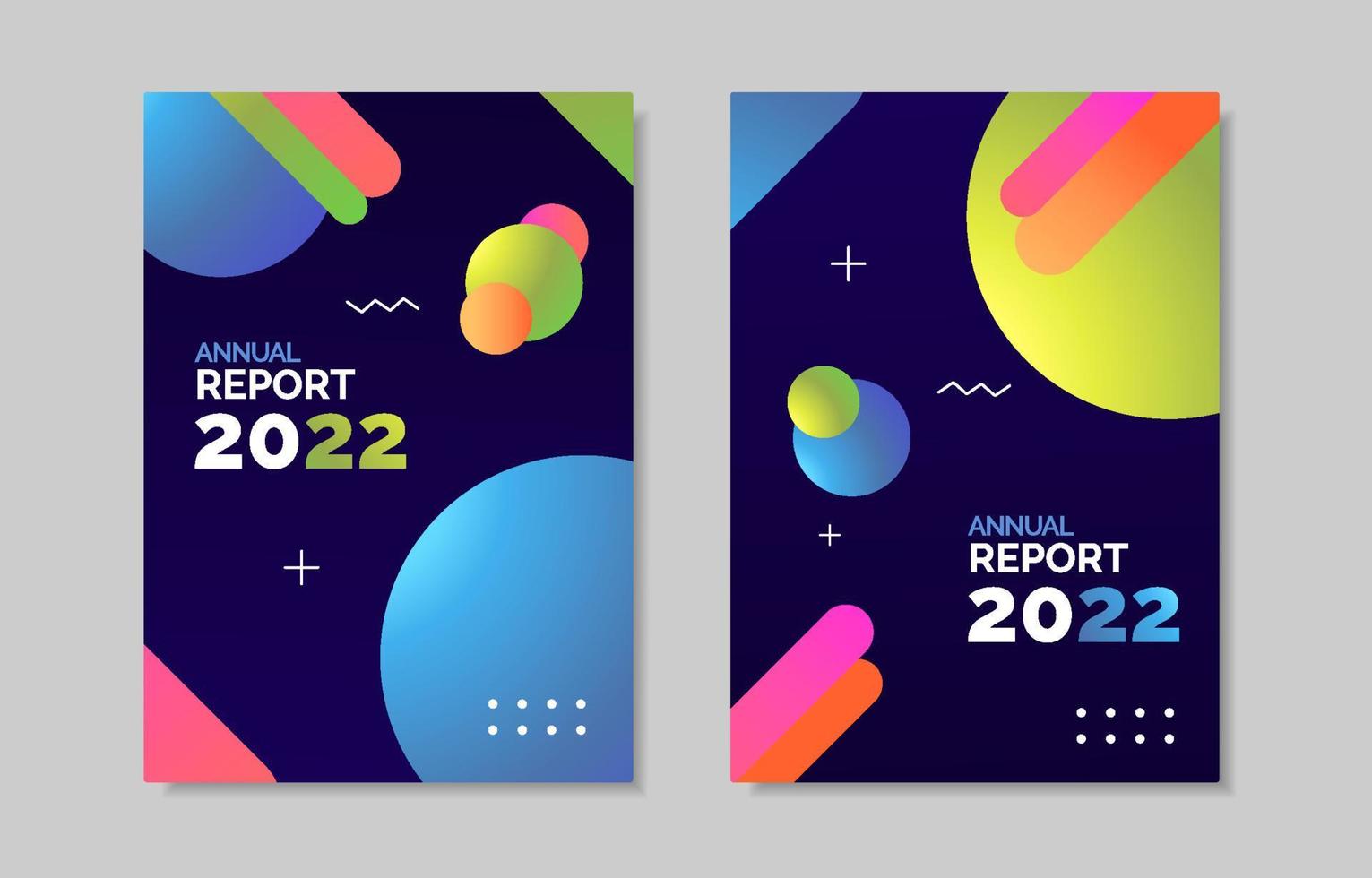 Annual report gradient cover template vector