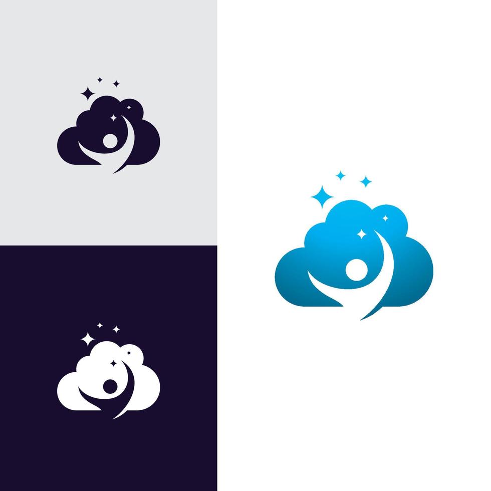 diseño de plantilla de vector de icono de logotipo de nube abstracta