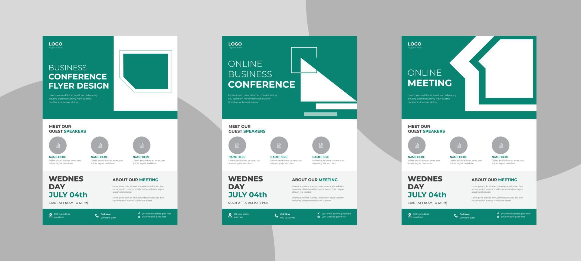 Business conference flyer template Business meeting poster leaflet Business conference flyer template Business meeting poster leaflet