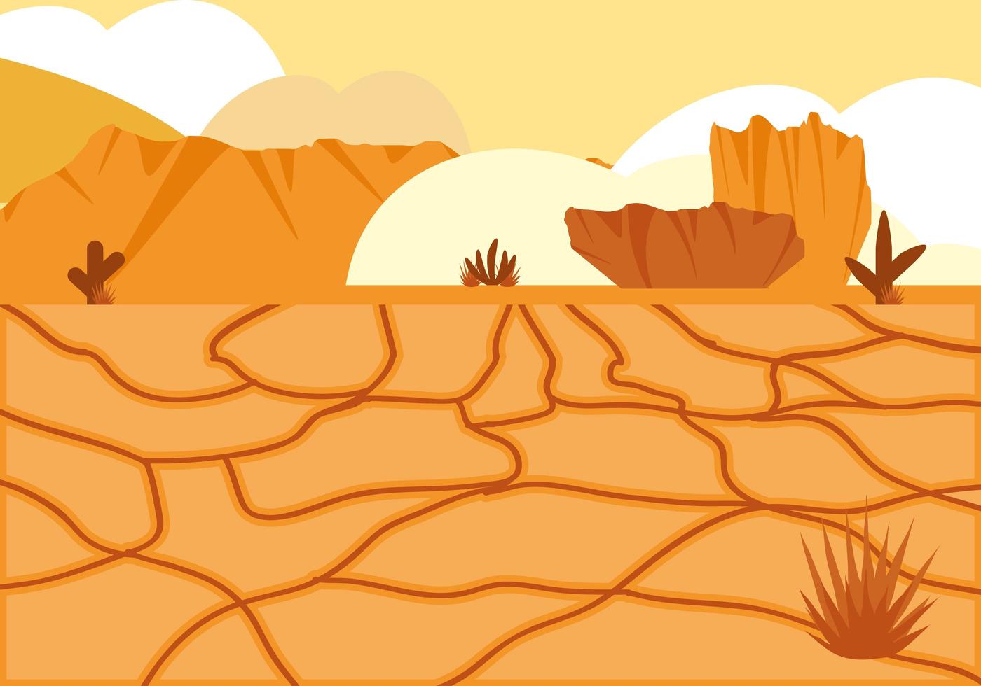paisaje desierto de cactus vector