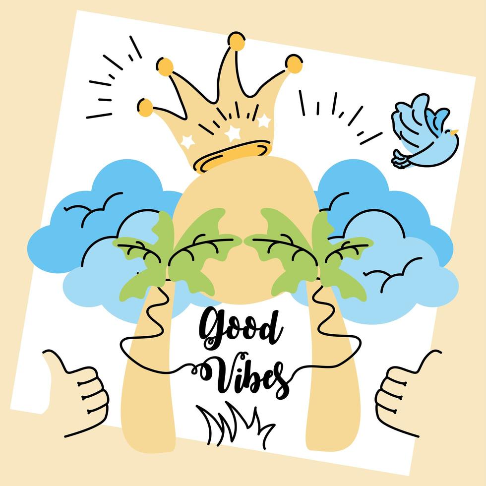 good vibes concept vector