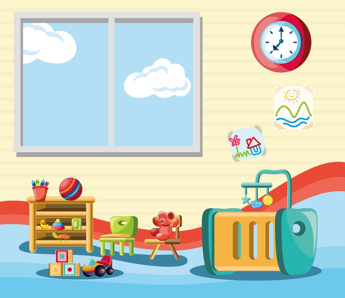 kids playroom interior vector