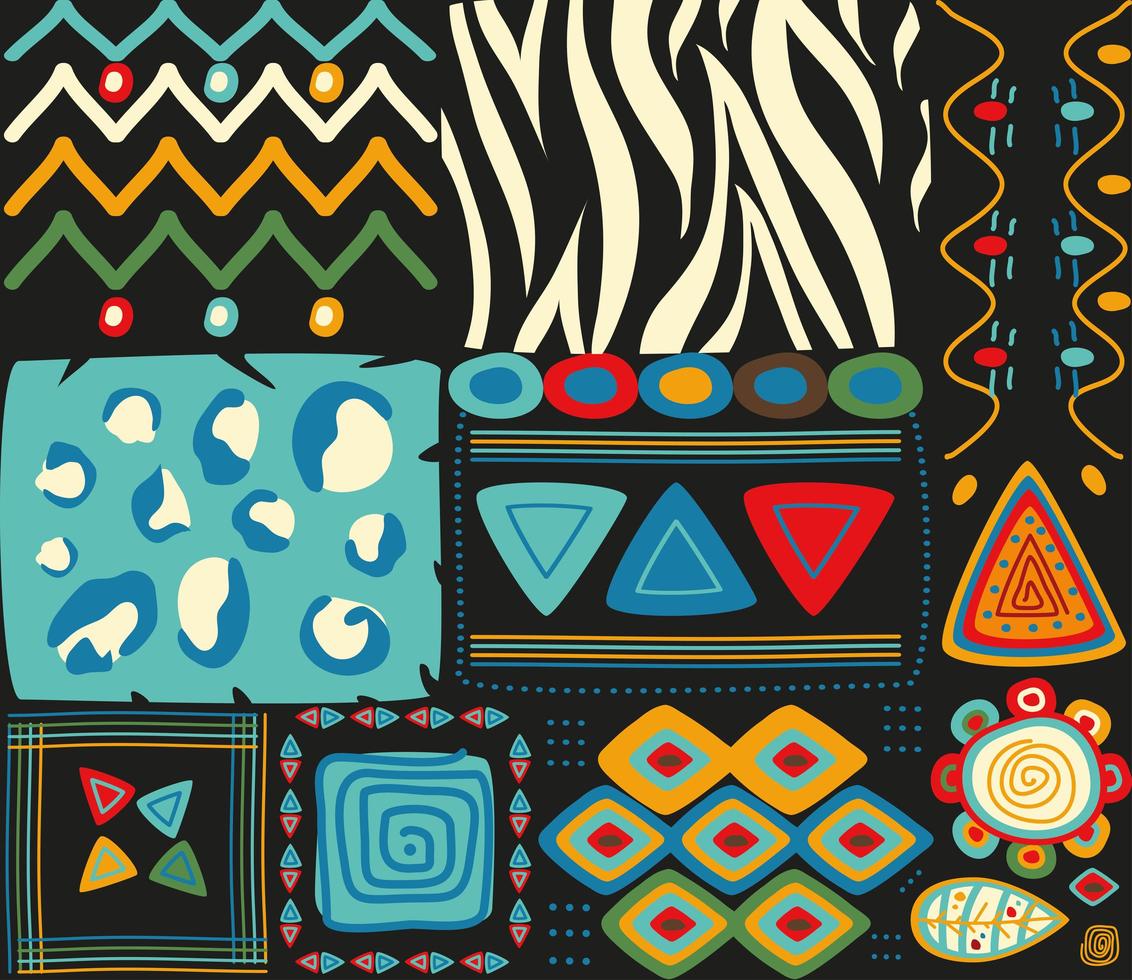 conjunto textil africano vector