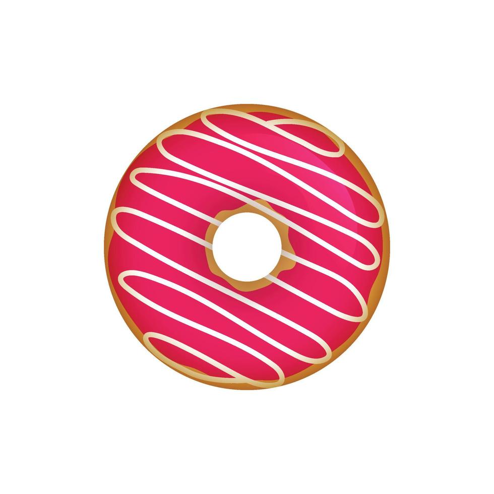 donas postres productos de comida rápida redondos sabrosos anillos de chocolate tortas conjunto de colores donut bocadillo postre redondo acristalado ilustración vector