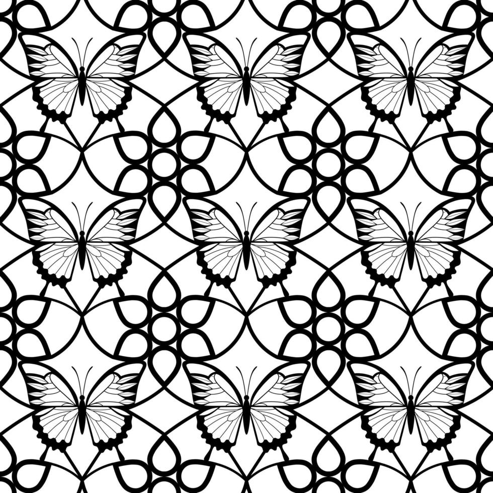 seamless pattern with butterflies and flowers vector
