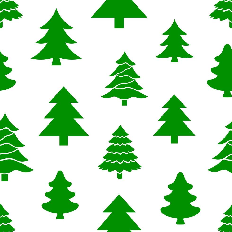 christmas tree pattern. seamless texture with green fir vector