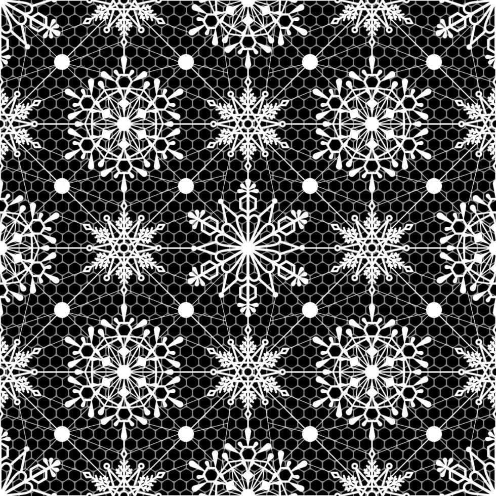 christmas seamless pattern with snowflakes. snowflakes lace vector