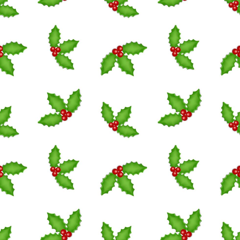 christmas seamless pattern. holly texture vector