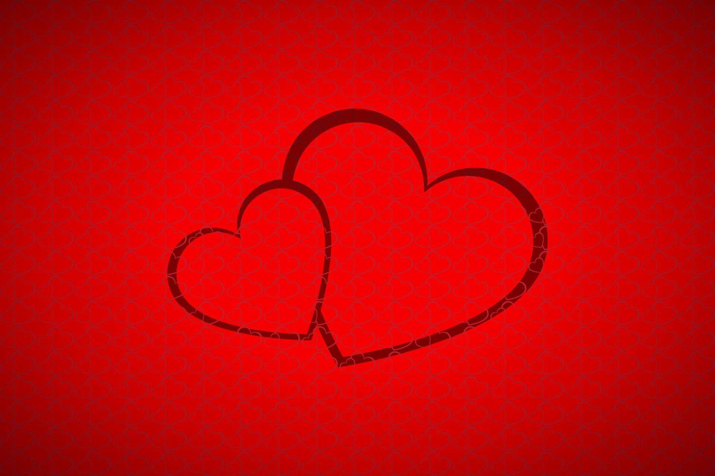 Fondo de San Valentín con dos corazones simples. vector