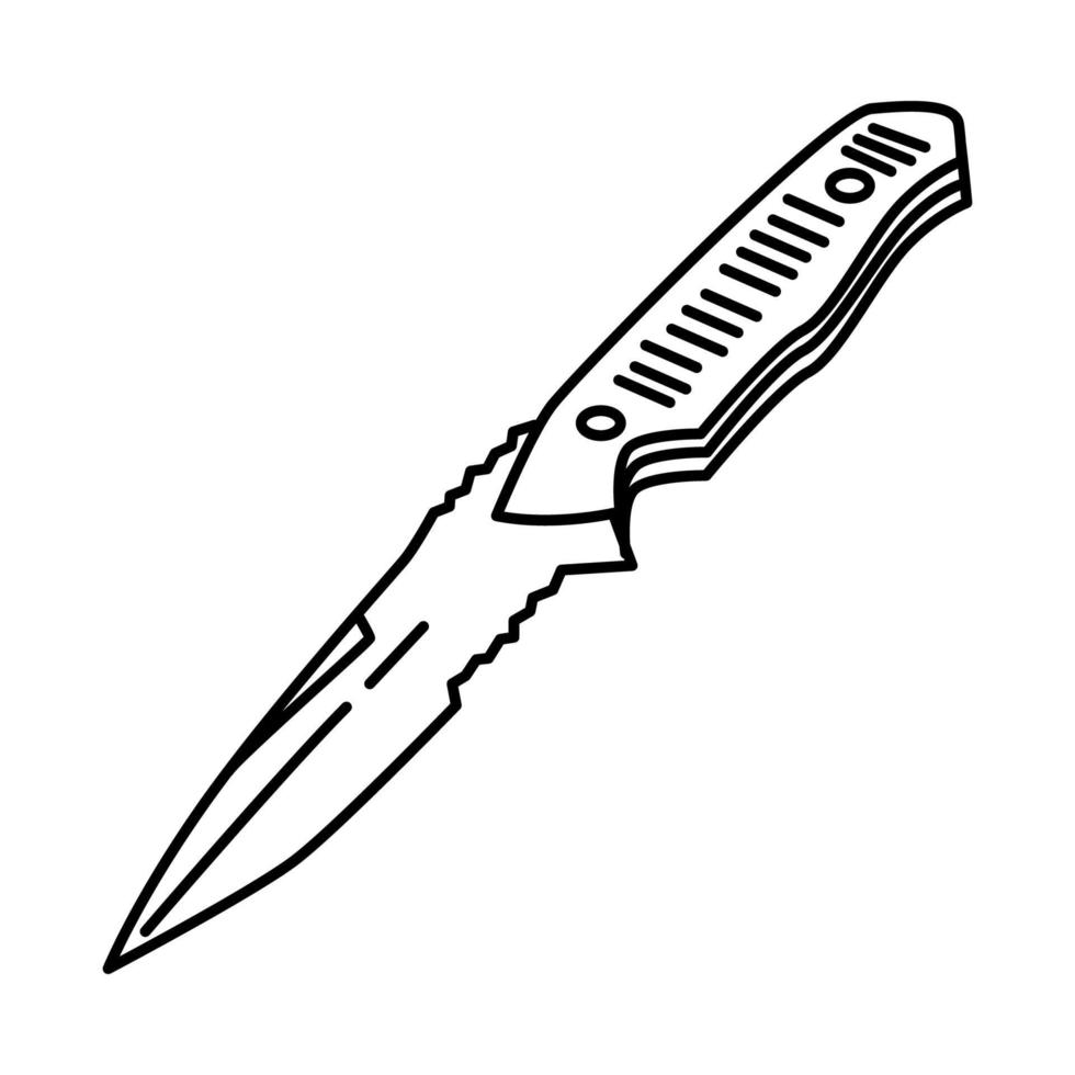 icono de cuchillo. Doodle dibujado a mano o estilo de icono de contorno vector