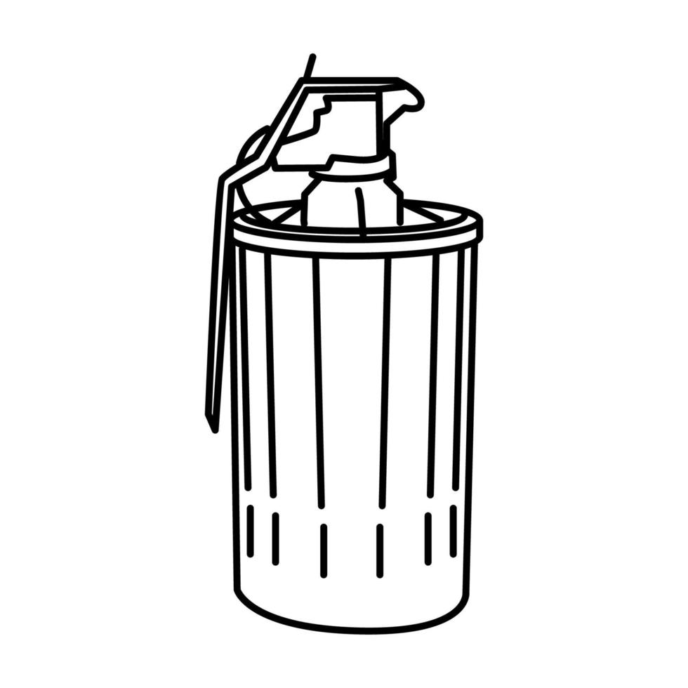 Police Riot Tear Gas Canister Icon. Doodle Hand Drawn or Outline Icon Style vector