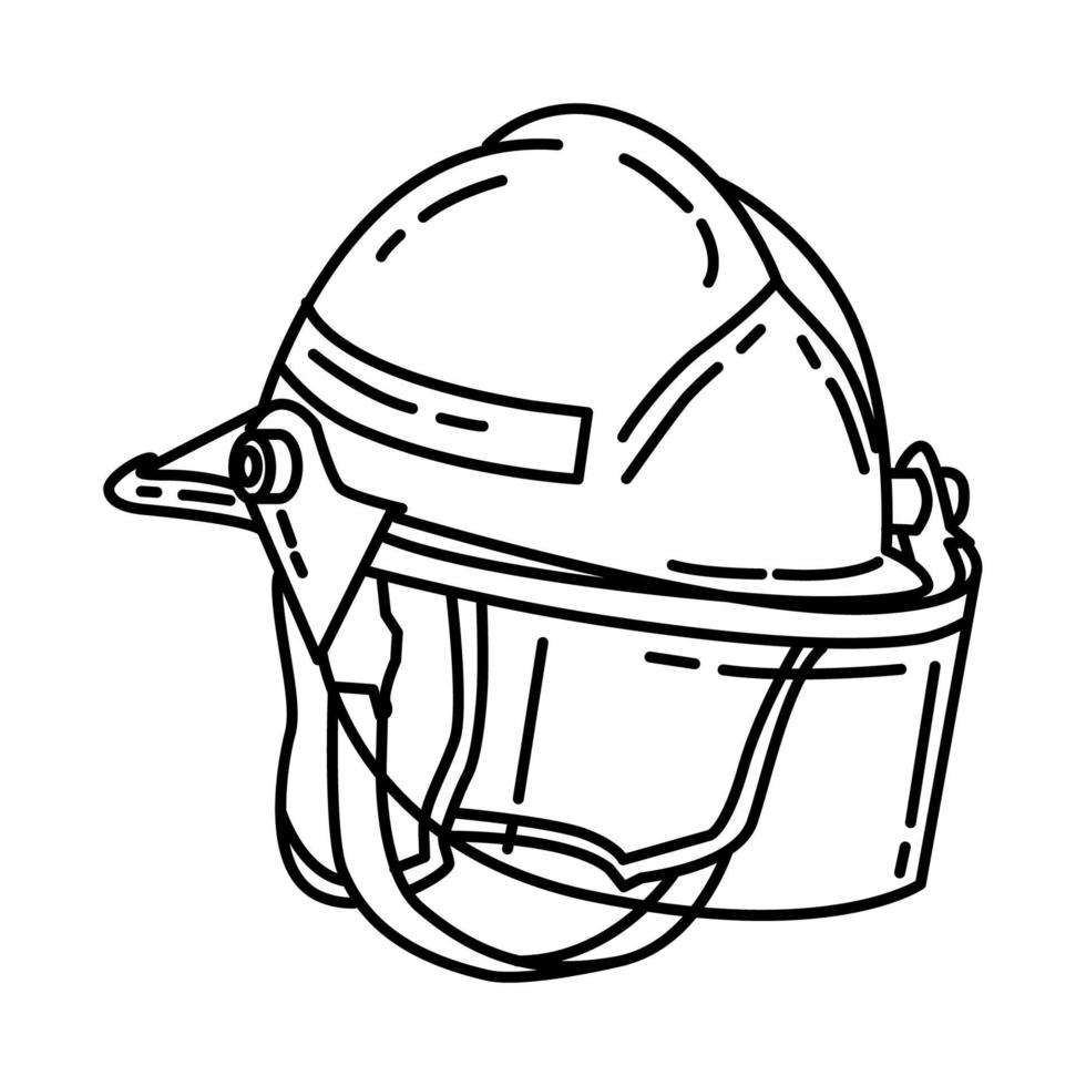 icono de casco de bombero. Doodle dibujado a mano o estilo de icono de contorno vector