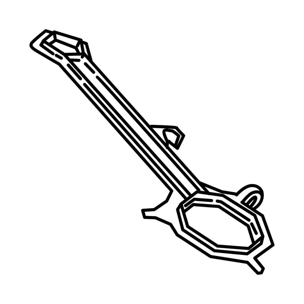 Icono de llave de funcionamiento de hidrante. Doodle dibujado a mano o estilo de icono de contorno vector