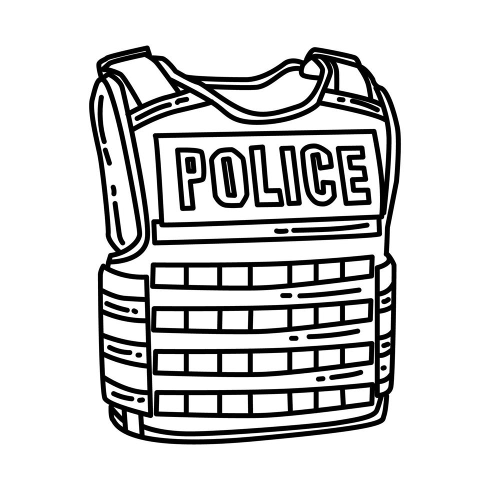 Bulletproof Vest Icon. Doodle Hand Drawn or Outline Icon Style vector