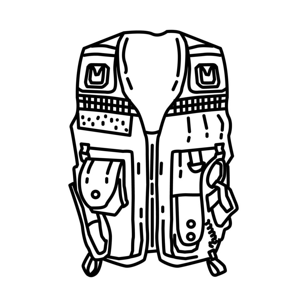 Police Tactical Vests Icon. Doodle Hand Drawn or Outline Icon Style vector