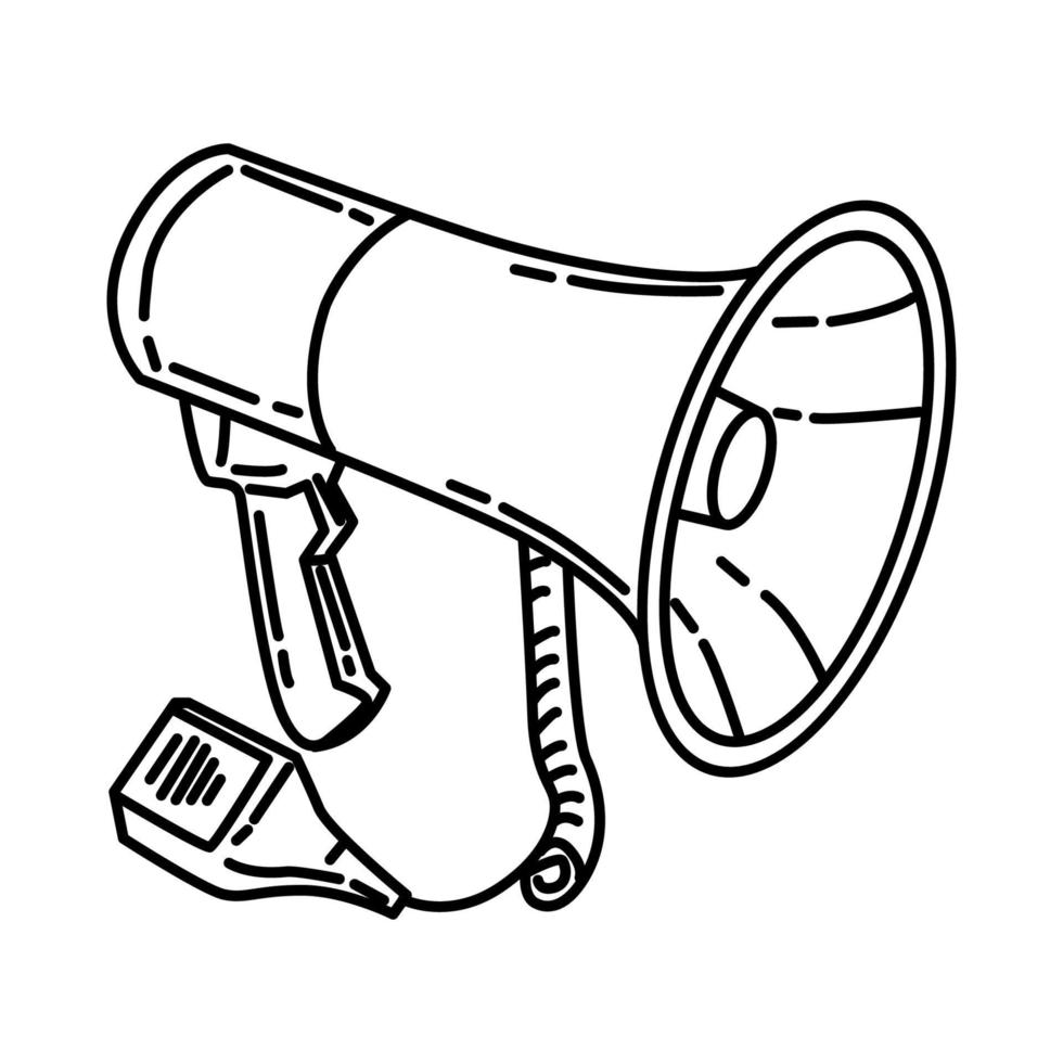 Firefighter Megaphone Icon. Doodle Hand Drawn or Outline Icon Style vector
