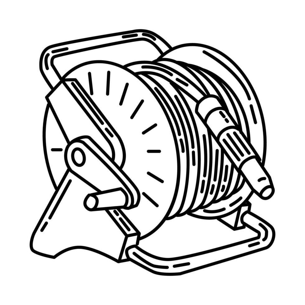 Fire Hose Reel Icon. Doodle Hand Drawn or Outline Icon Style vector