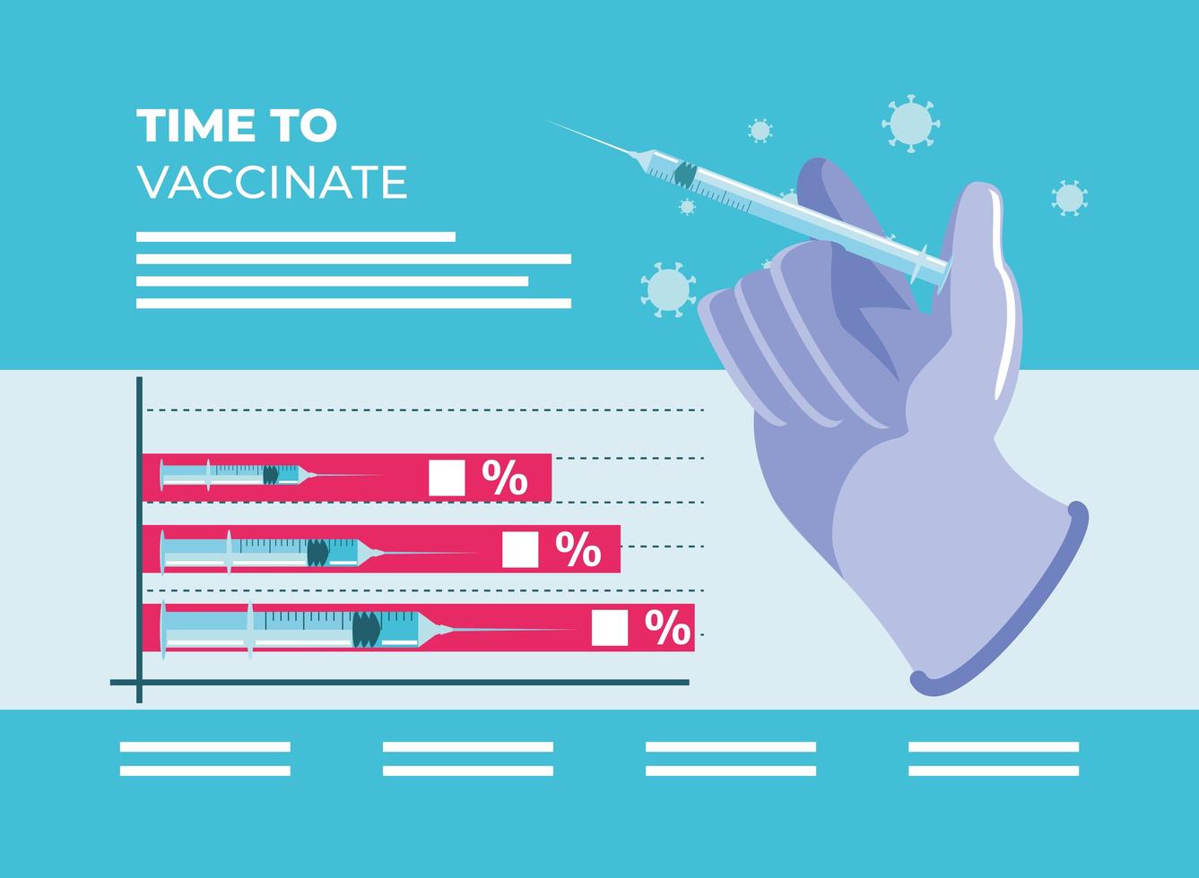 time to vaccination, hand with syringe treatment vector