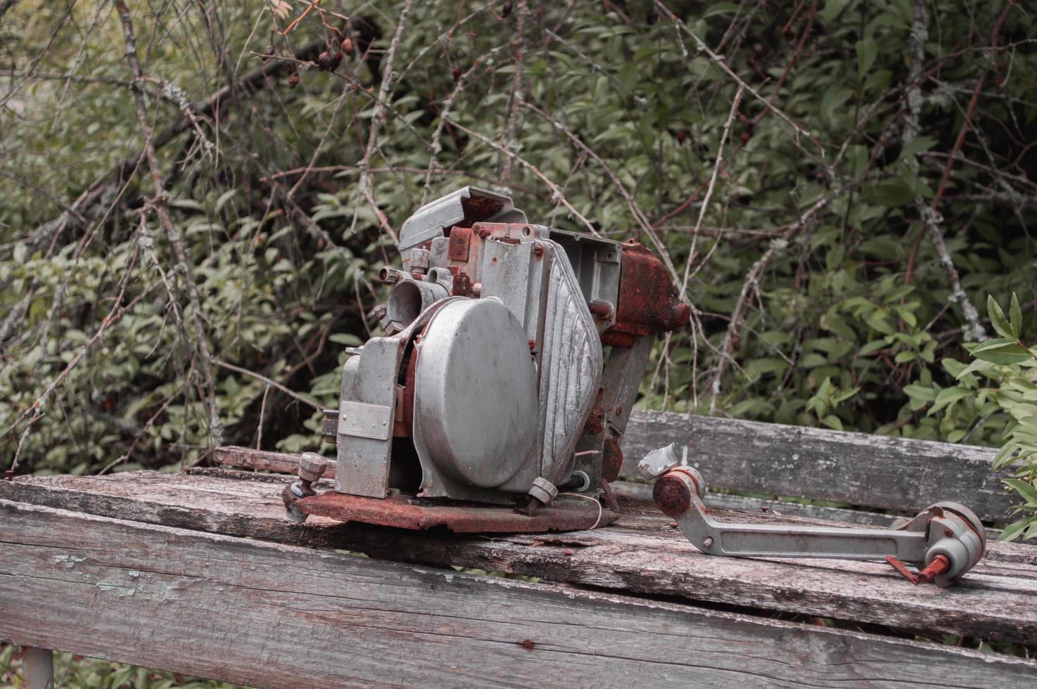 A radioactive abandoned  projector in the city of Pripyat. Nature conquers the city photo