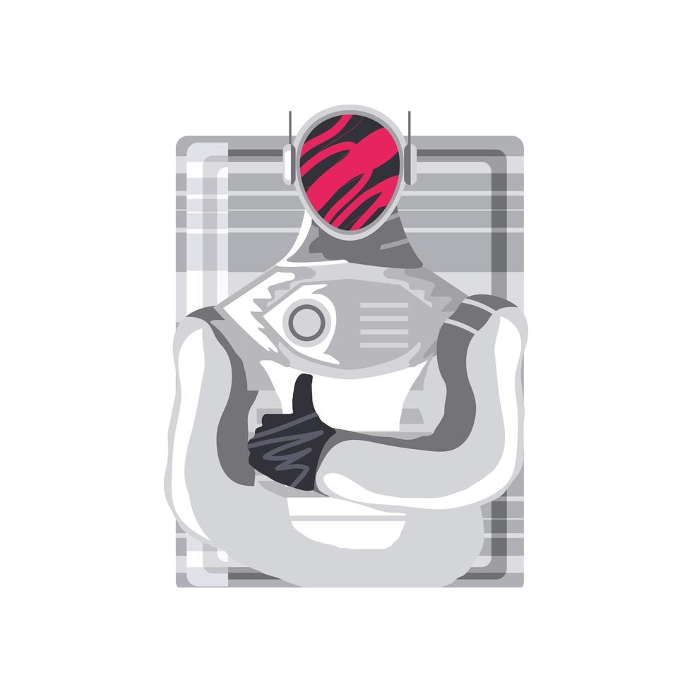 space portrait astronaut avatar icon isolated vector