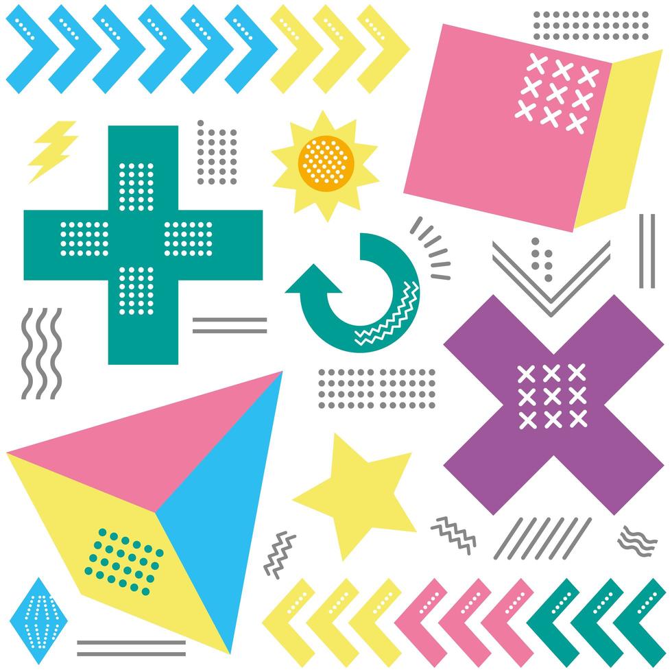 memphis geometric style vector