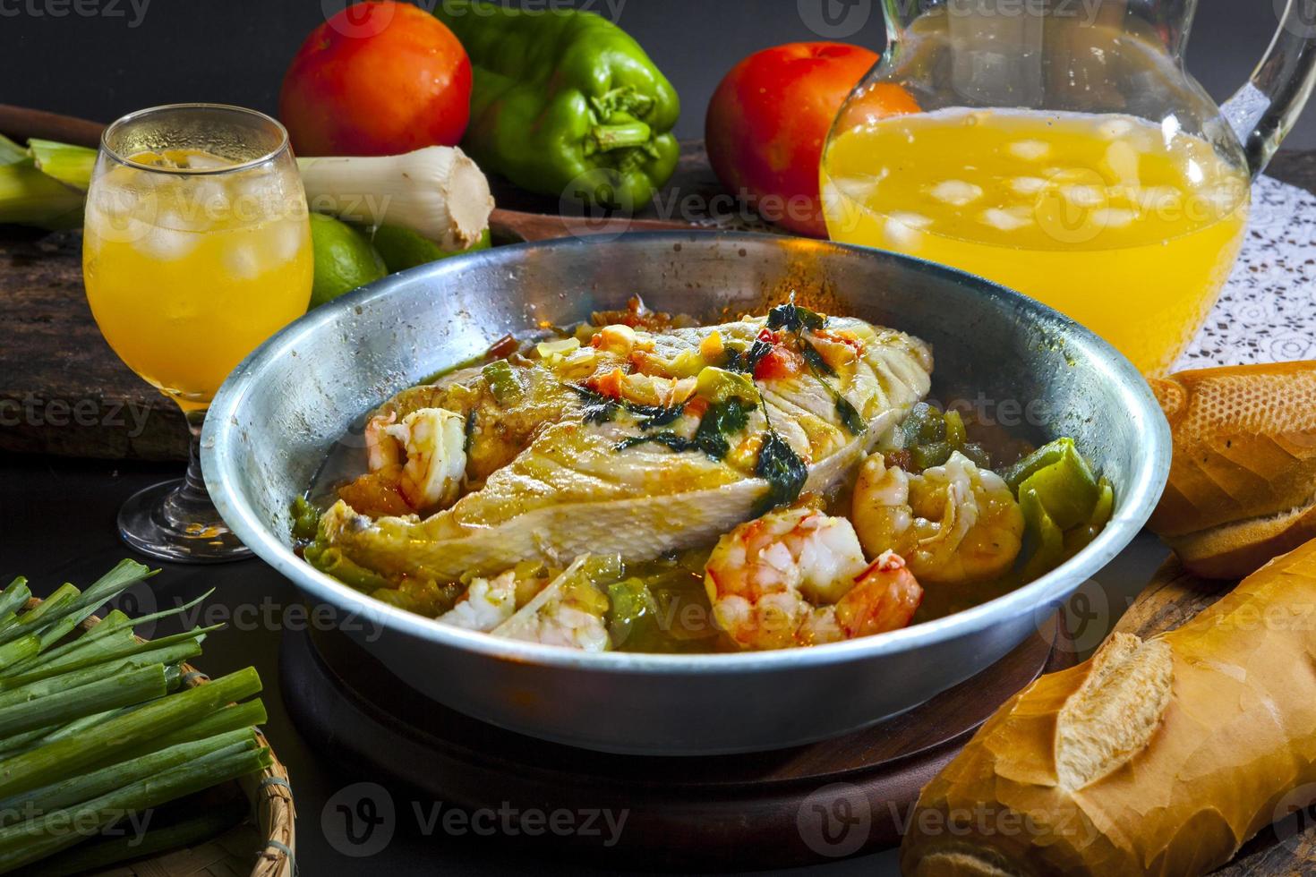 Moqueca, a traditional Brazilian dish with badejo fish and large shrimp, Badejo photo