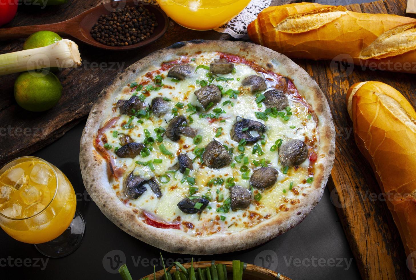 Pizza mushroom food photo