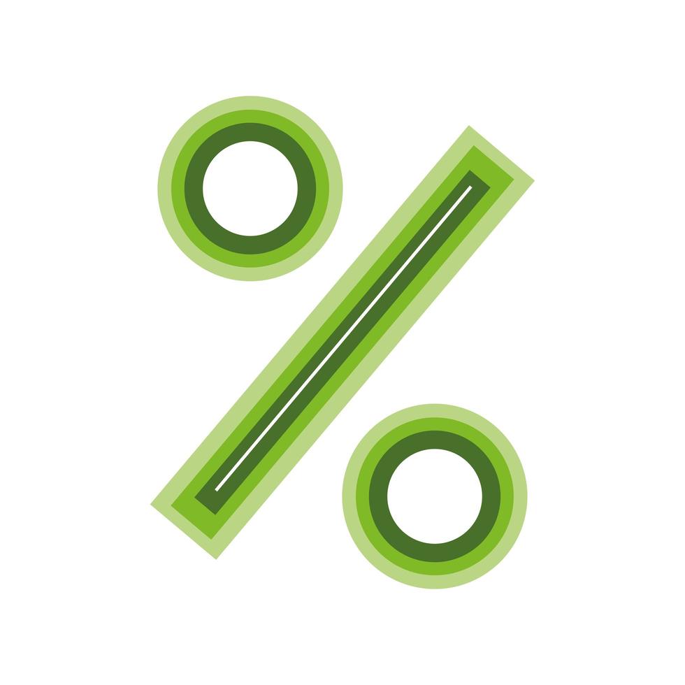 green percent sign vector